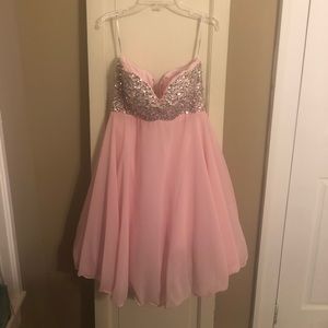Custom made strapless beaded dress lace up Sz S